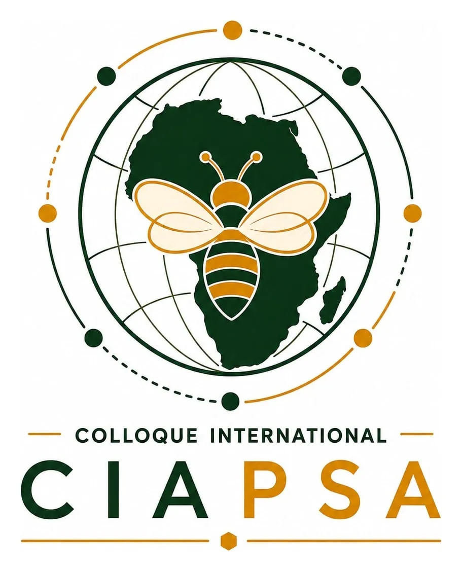 CIAPSA, international symposium: a bee over a map of Africa, inside a globe