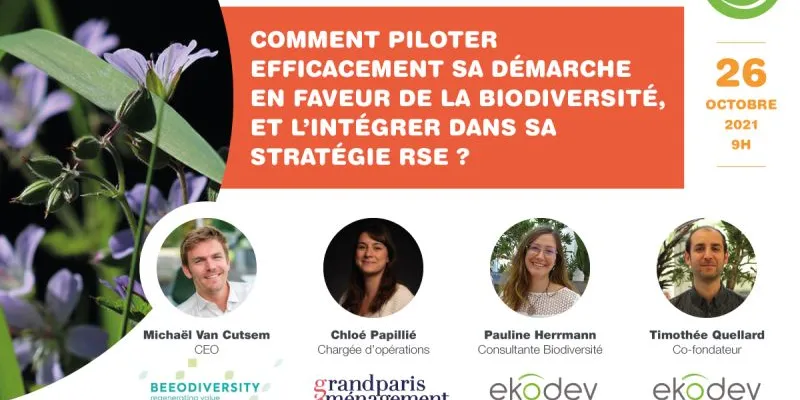 Webinaire "Comment piloter sa démarche en faveur de la biodiversité, et l’intégrer dans sa stratégie RSE ?"